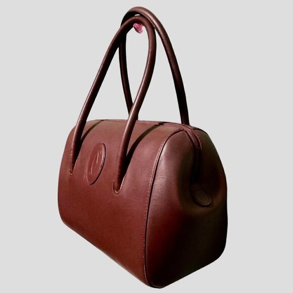 Cartier Vintage Leather Handbag Must De Cartier Bordeaux Burgundy Color - Picture 13 of 15
